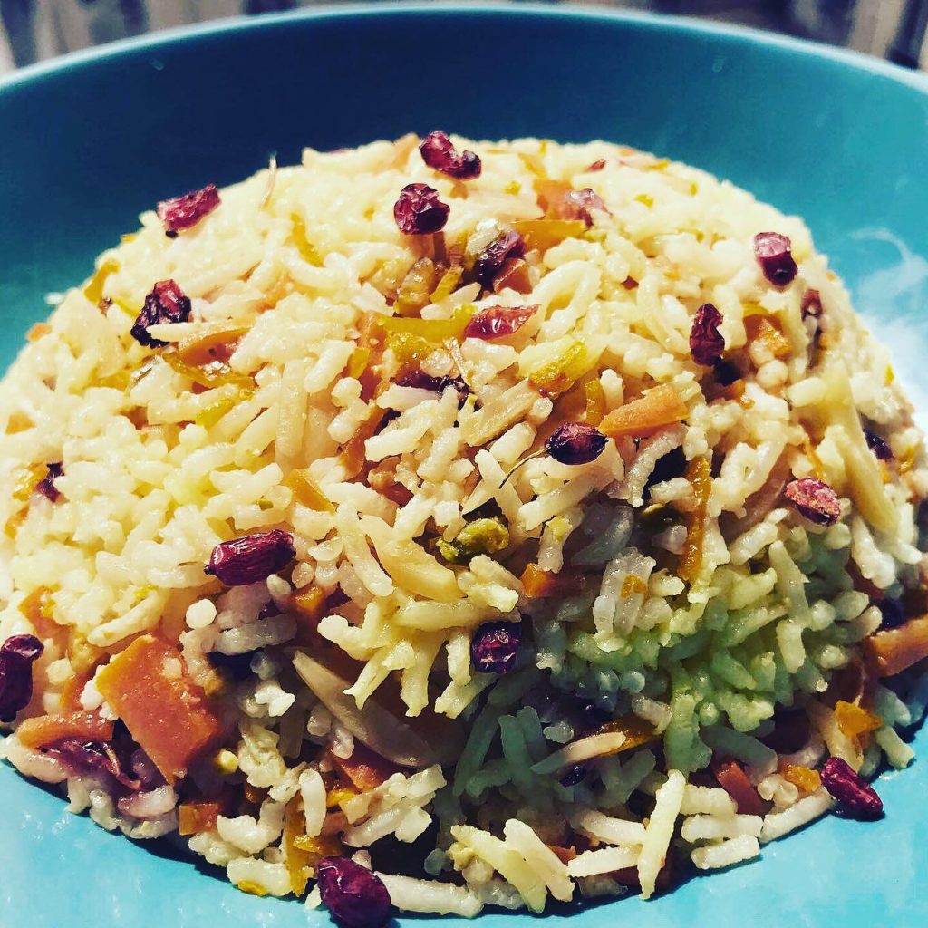 Sweet persian rice (shirin polo) Marie's Daily Cooking